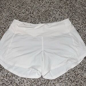 White Lululemon Speed Ups 4"